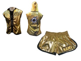 Boxing Set - Custom Women Boxing Hoodies and Boxing Shorts : Gold